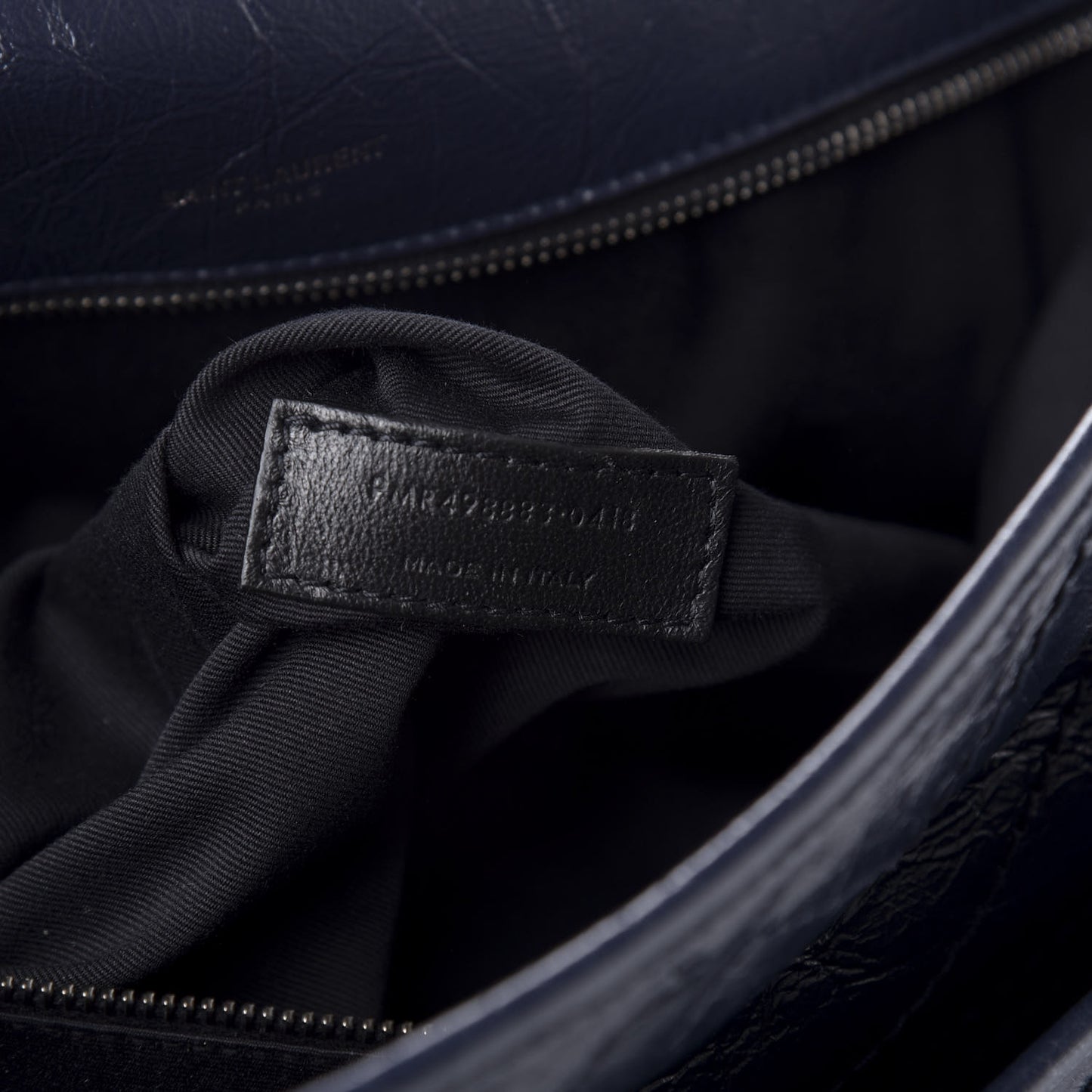 Crinkled Calfskin Matelasse Monogram Large Niki Chain Satchel Deep Marine