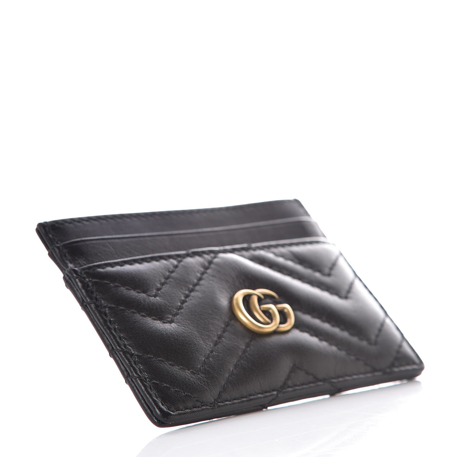 Gucci Calfskin Matelasse GG Marmont Card Holder Black 4 of 6