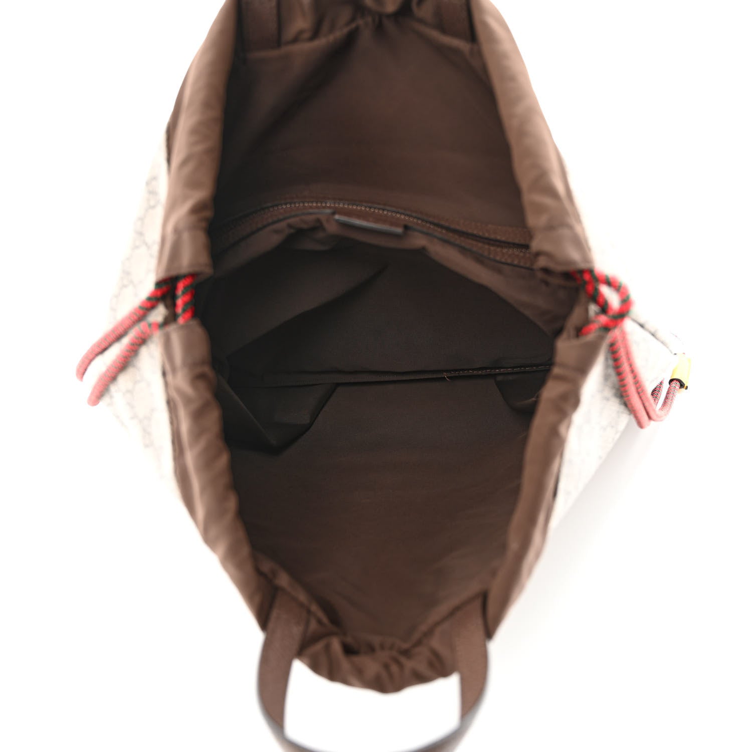 Gucci GG Supreme Monogram Neo Vintage Drawstring Backpack Beige New Acero Crop 5 of 10