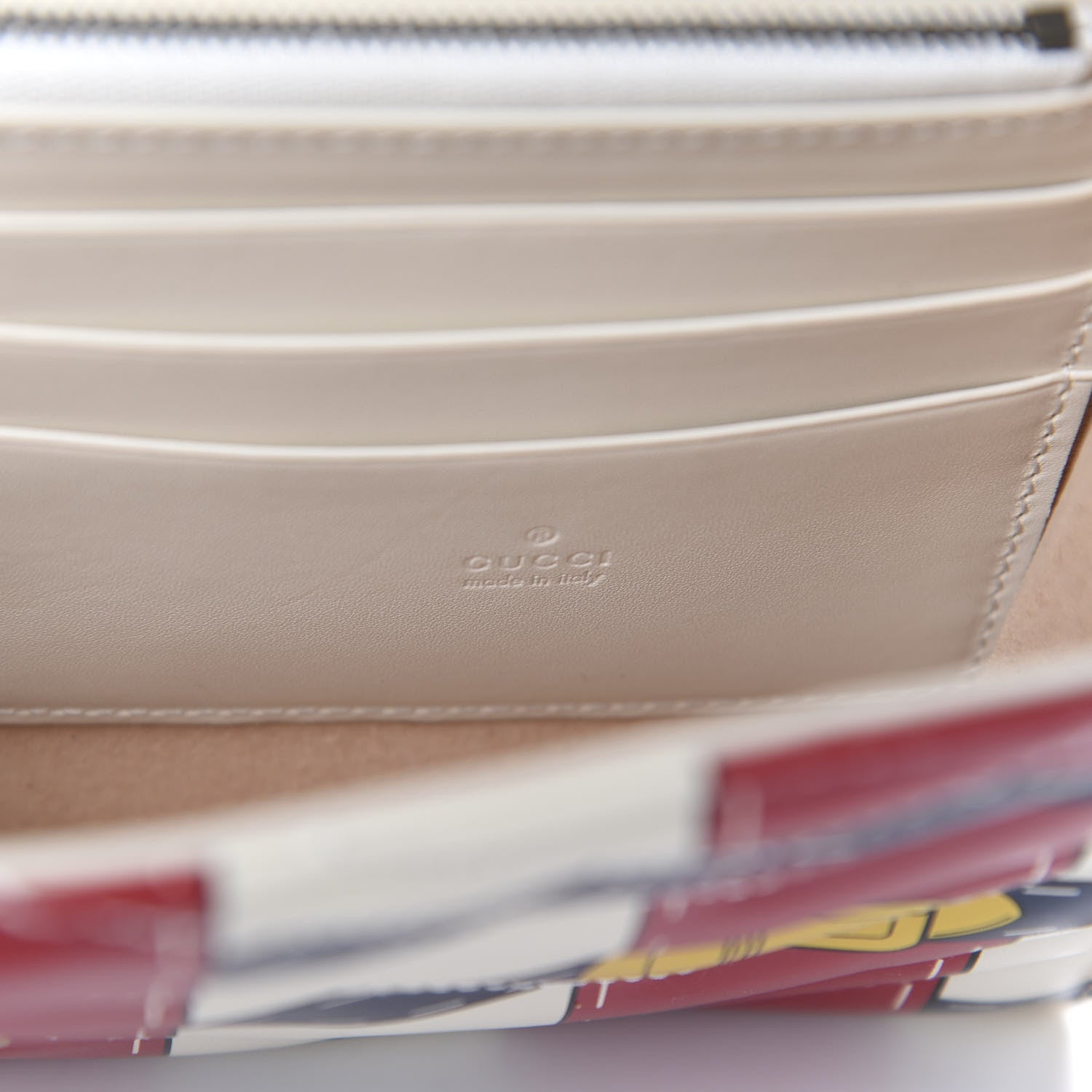 Gucci Calfskin Matelasse Trompe L'Oeil Print Mini GG Marmont Chain Wallet White 9 of 11
