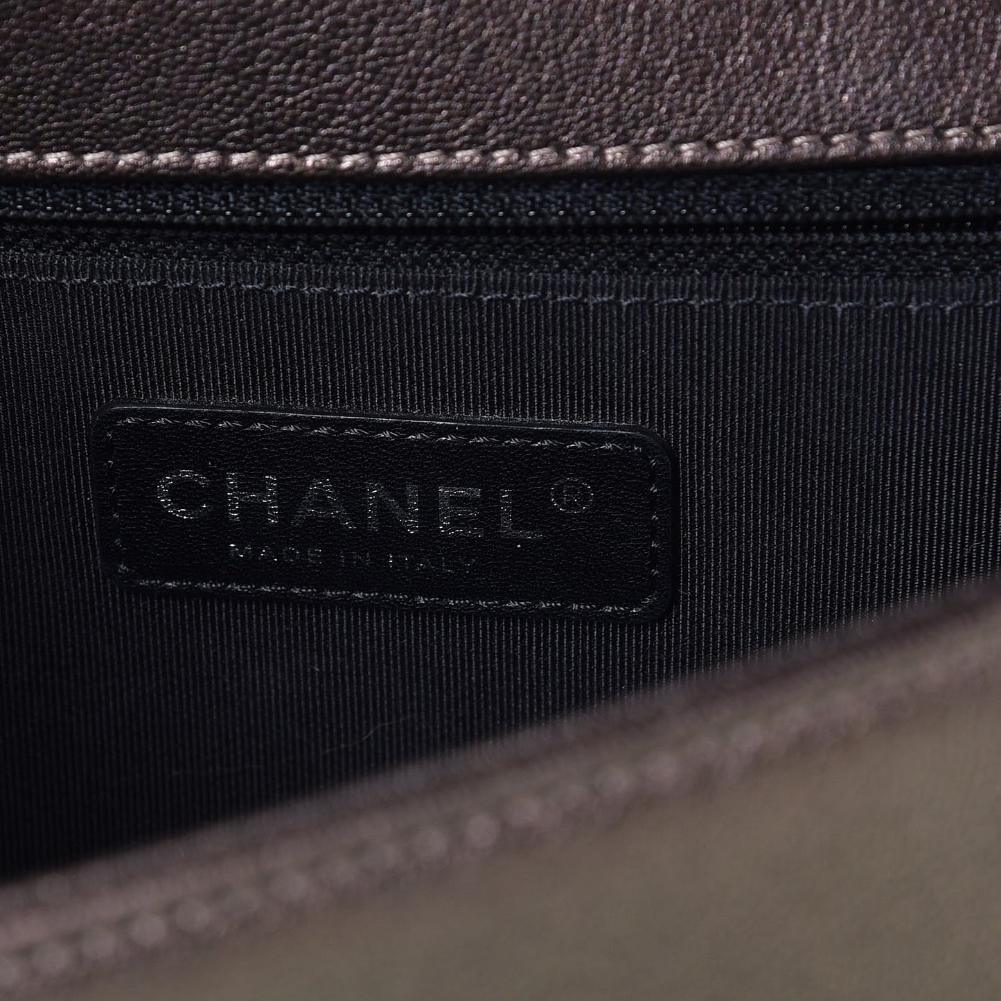Iridescent Goatskin Quilted New Medium Boy Flap Dark Gold