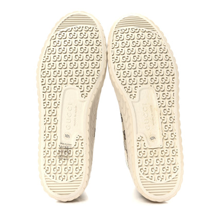 Gucci Monogram Suede Mens Tortuga High Top Sneakers 10.5 Beige Ebony Oatmeal Mystic White 6 of 9