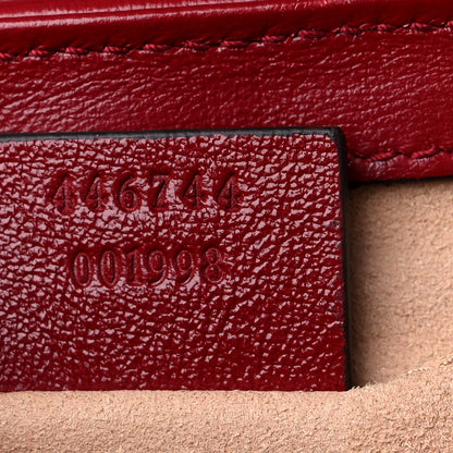 Gucci Monogram Azalea Calfskin Matelasse Diagonal Mini GG Marmont Shoulder Bag Beige Ebony New Cherry Red 7 of 10
