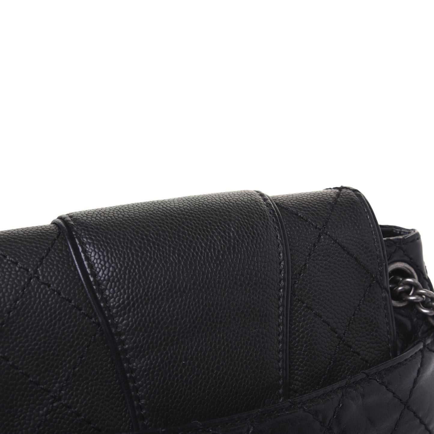 Caviar Aged Calfskin Medium Bubble Graphic Messenger Bag Black