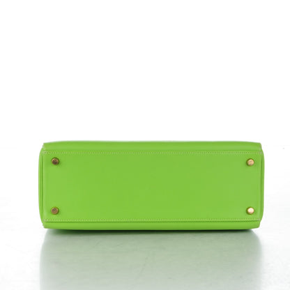 Hermes Veau Gulliver Kelly Retourne 32 Vert Cru 6 of 27