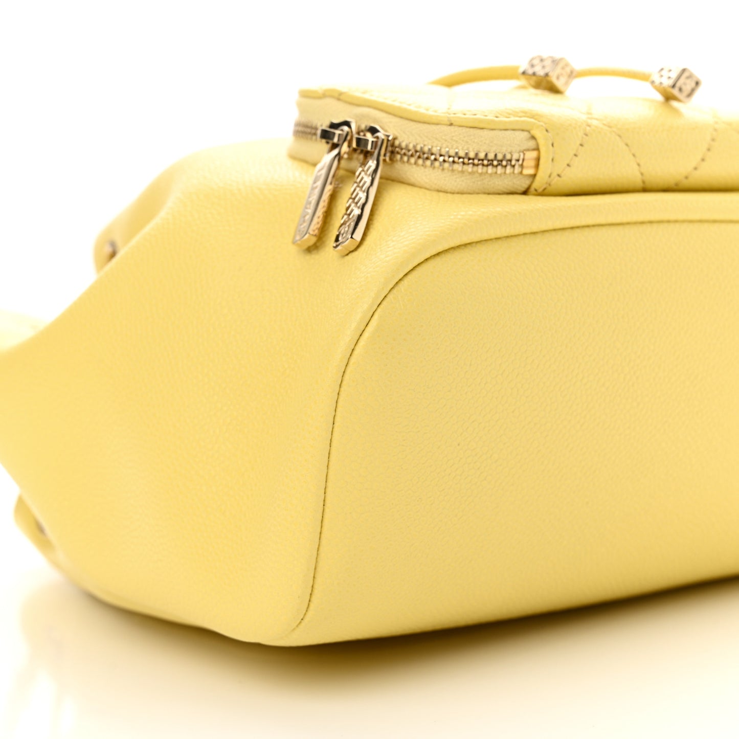 Caviar Quilted CC Pocket Bucket Bag Yellow