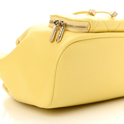 Chanel Caviar Quilted CC Pocket Bucket Bag Yellow 9 of 11