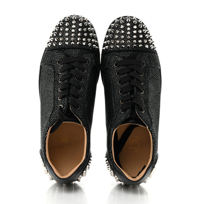 Christian Louboutin Veau Velours Mesh Seavaste 2 Orlato Flat Sneakers 42 Black Silver 2 of 10