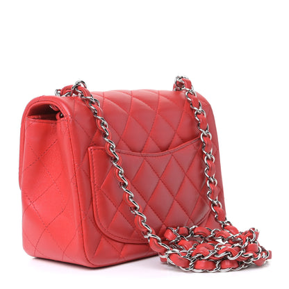 Chanel Lambskin Quilted Mini Square Flap Red 2 of 14