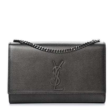 Saint Laurent Grain De Poudre Medium Classic Monogram Kate Satchel Black 1 of 10
