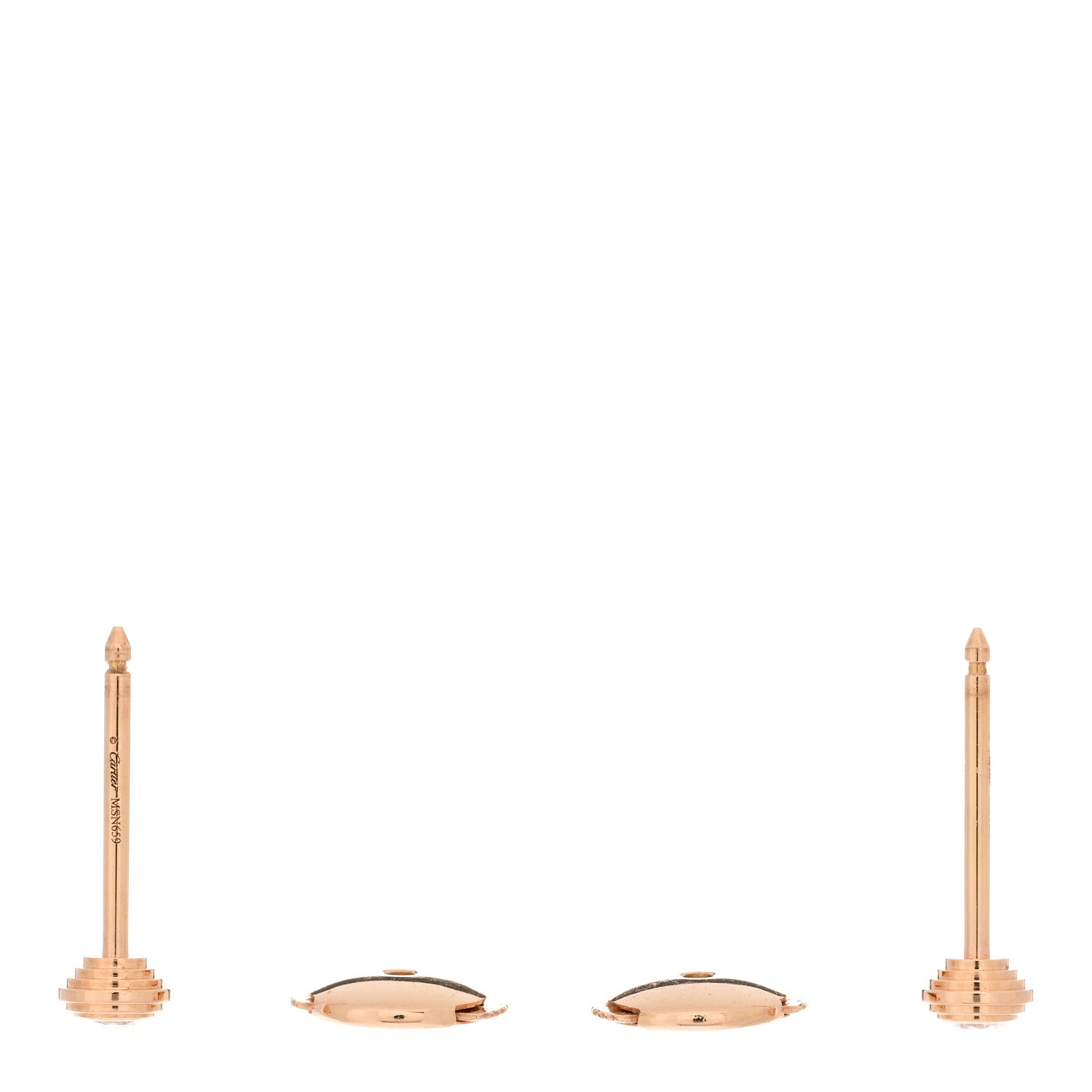 Cartier 18K Pink Gold Diamond XS D'Amour Earrings 3 of 4