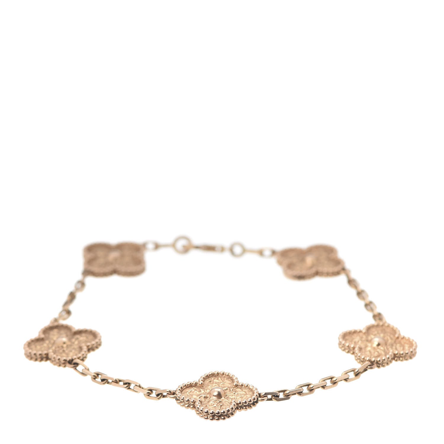 Van Cleef & Arpels 18K Rose Gold 5 Motifs Vintage Alhambra Bracelet 1 of 7