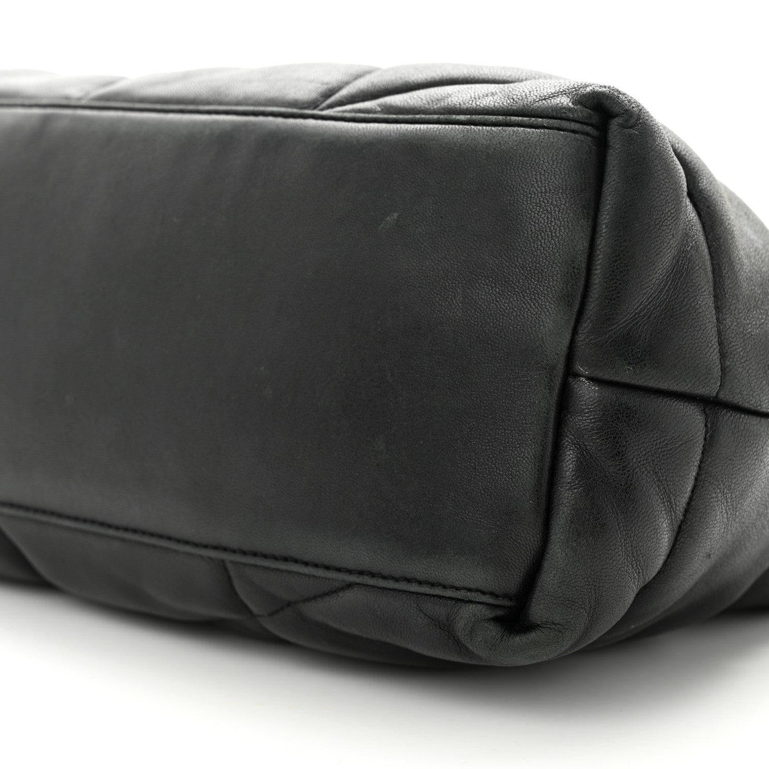 Saint Laurent Lambskin Quilted Medium Loulou Puffer Monogram Chain Satchel Black 10 of 15