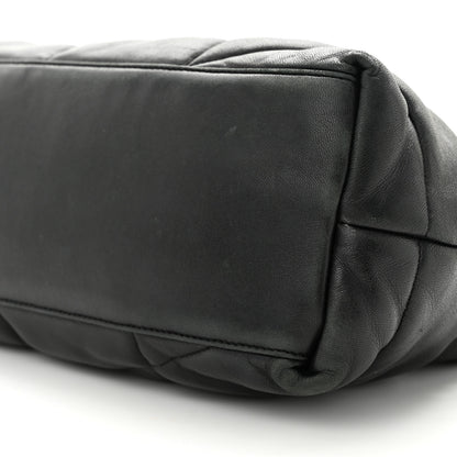 Saint Laurent Lambskin Quilted Medium Loulou Puffer Monogram Chain Satchel Black 10 of 15