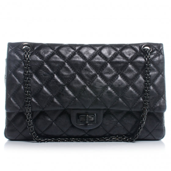 Calfskin 2.55 Reissue 226 Flap Metallic Black