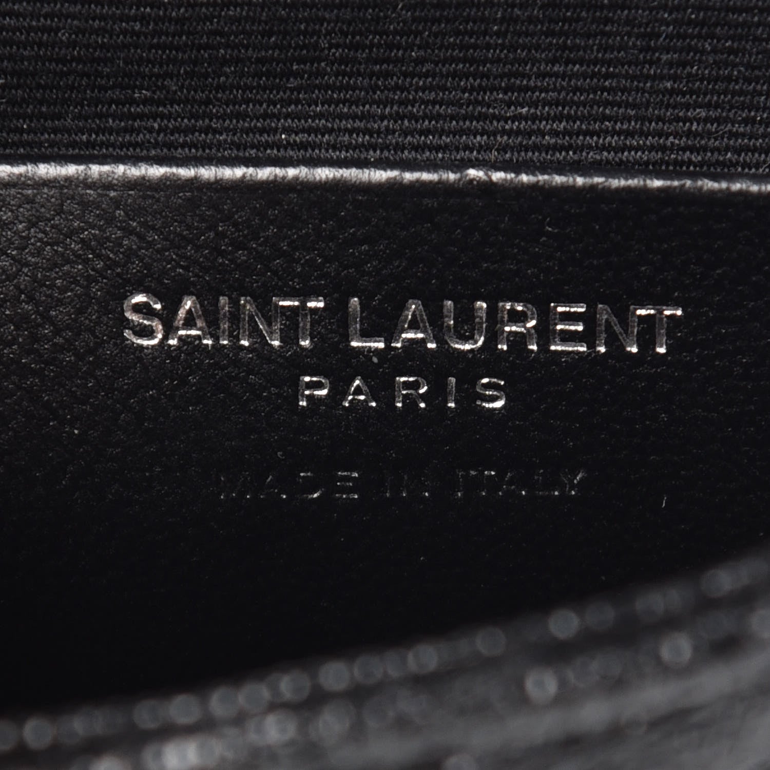 Saint Laurent Metallic Crackled Calfskin Chevron Monogram Micro Crossbody Bag Black 6 of 6