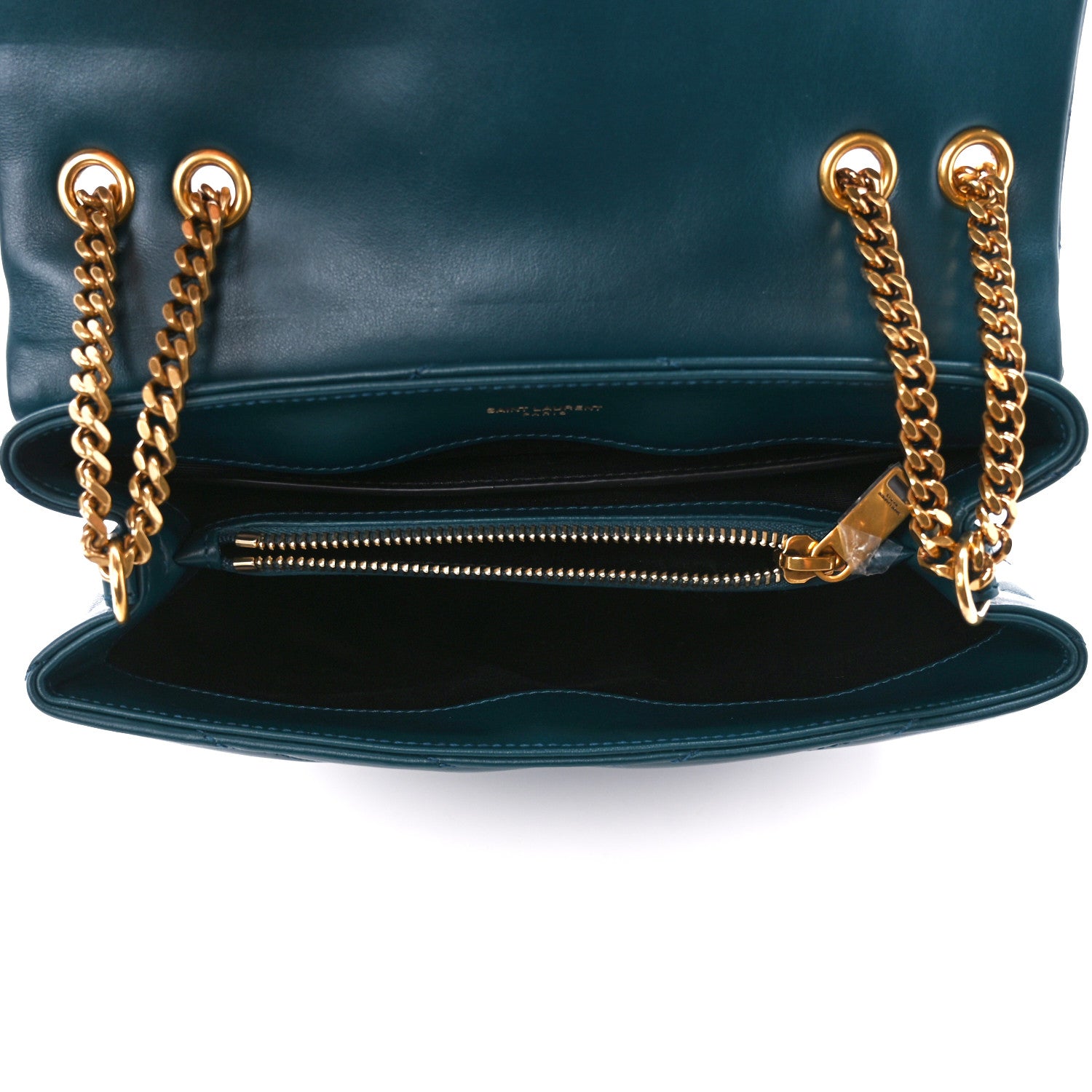 Saint Laurent Calfskin Y Quilted Monogram Small Loulou Chain Satchel Green 5 of 12
