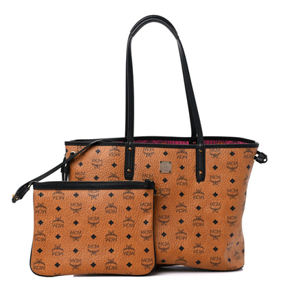 MCM Visetos Medium Project Reversible Shopper Tote Cognac 1 of 17