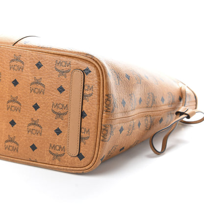 MCM Visetos Medium Liz Reversible Shopper Tote Cognac 9 of 10