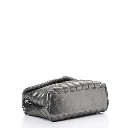Saint Laurent Metallic Calfskin Y Calfskin Monogram Small Loulou Chain Satchel Dark Grey 4 of 8