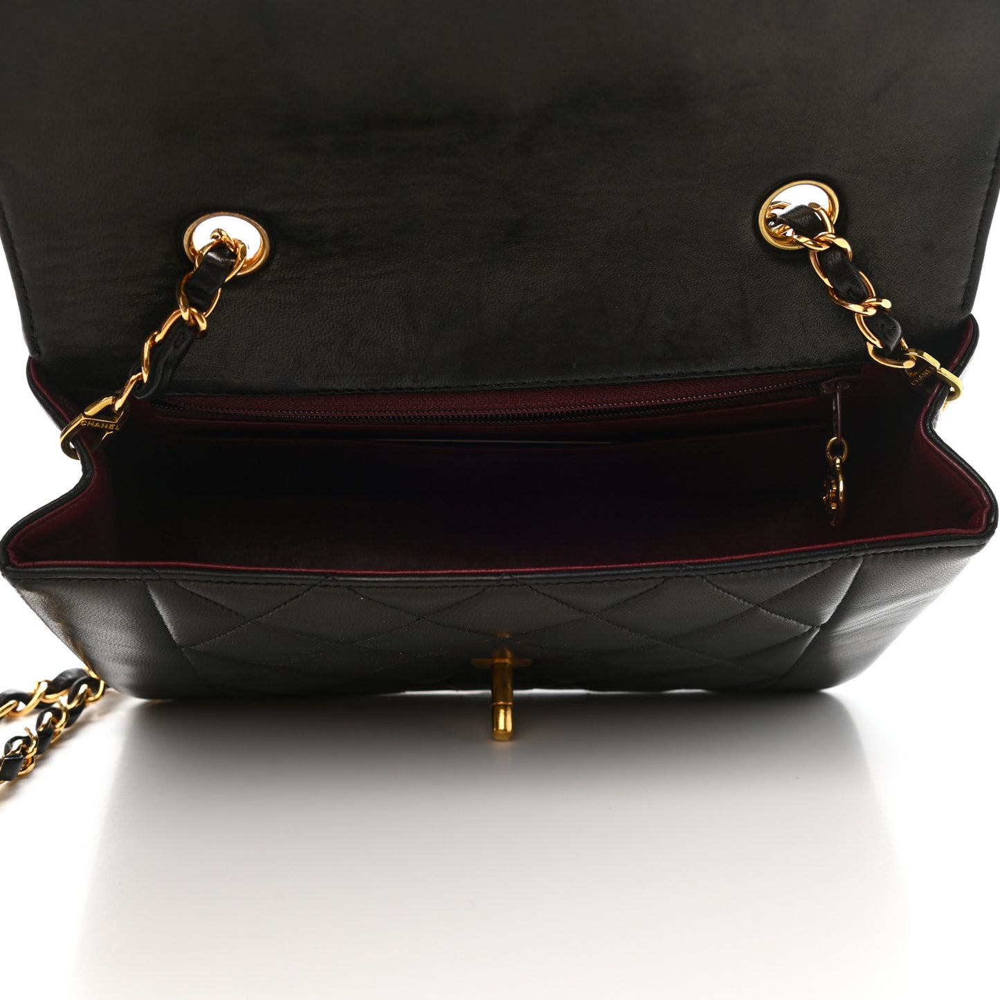 Lambskin Quilted Small Single Flap Black
