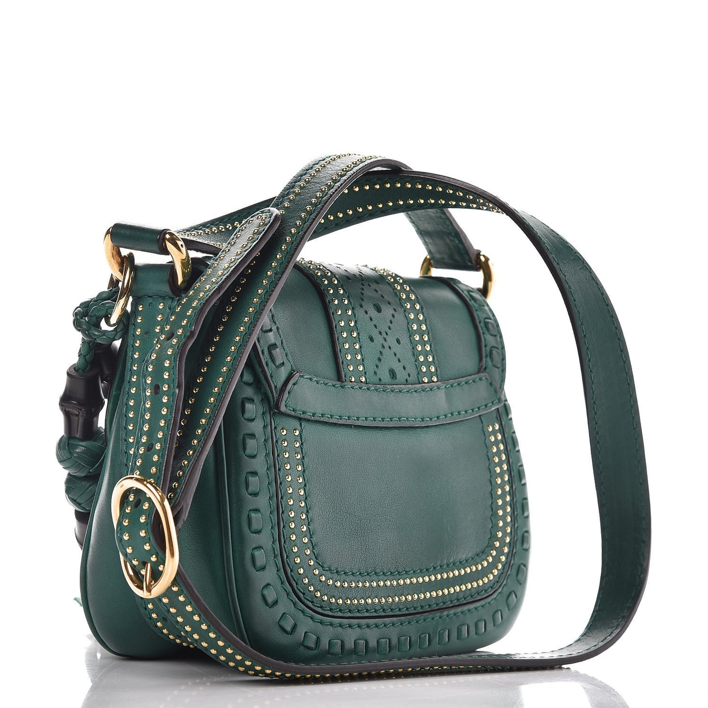 Calfskin Small Snaffle Bit Shoulder Bag Green