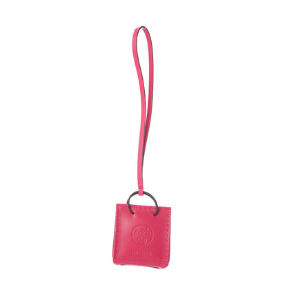 Hermes Milo Lambskin Swift Shopping Bag Charm Rose Mexico 1 of 2
