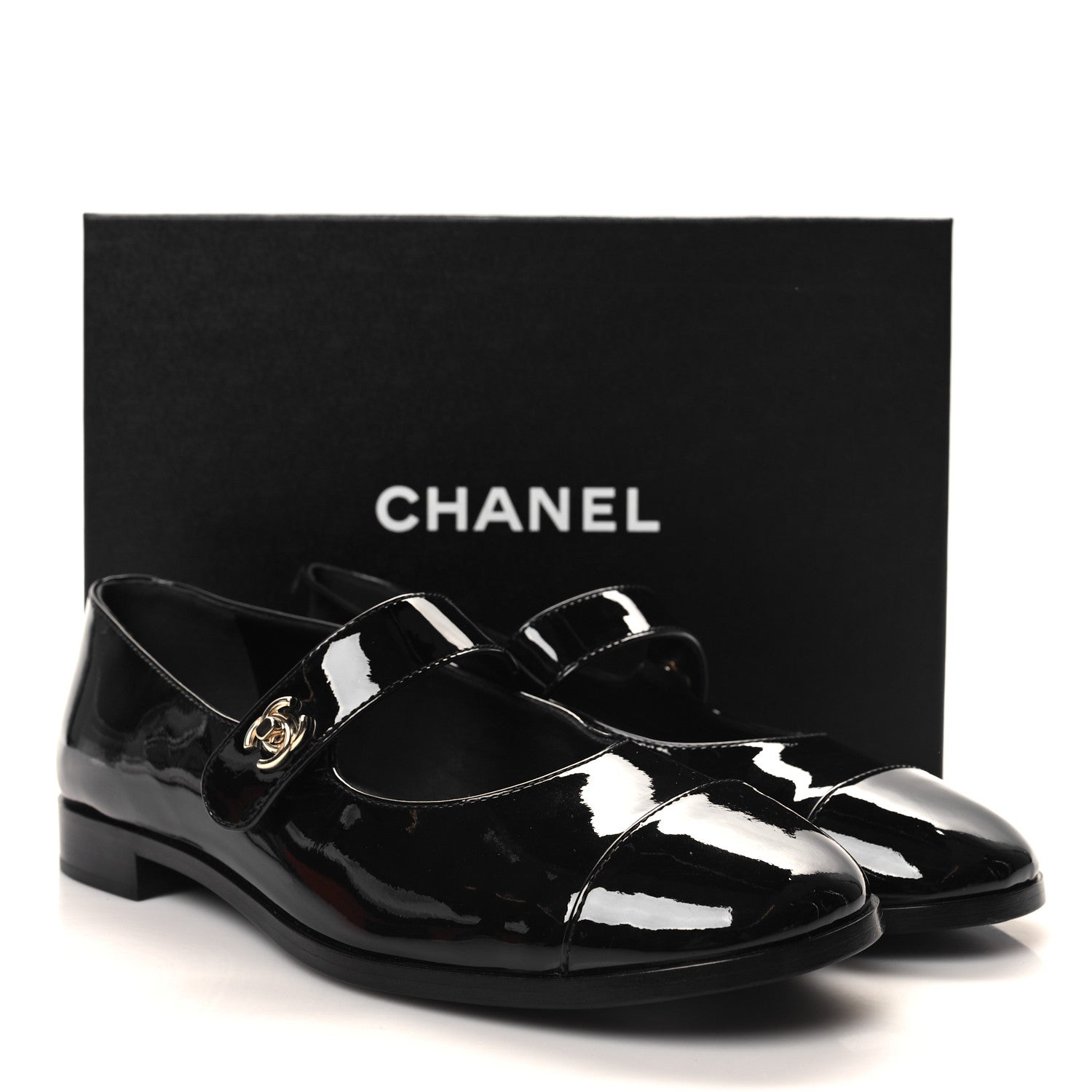 Chanel Patent Calfskin Mary Janes Flats 40.5 Black 9 of 9