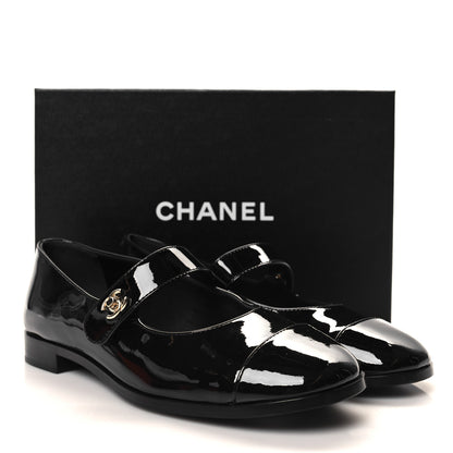Chanel Patent Calfskin Mary Janes Flats 40.5 Black 9 of 9