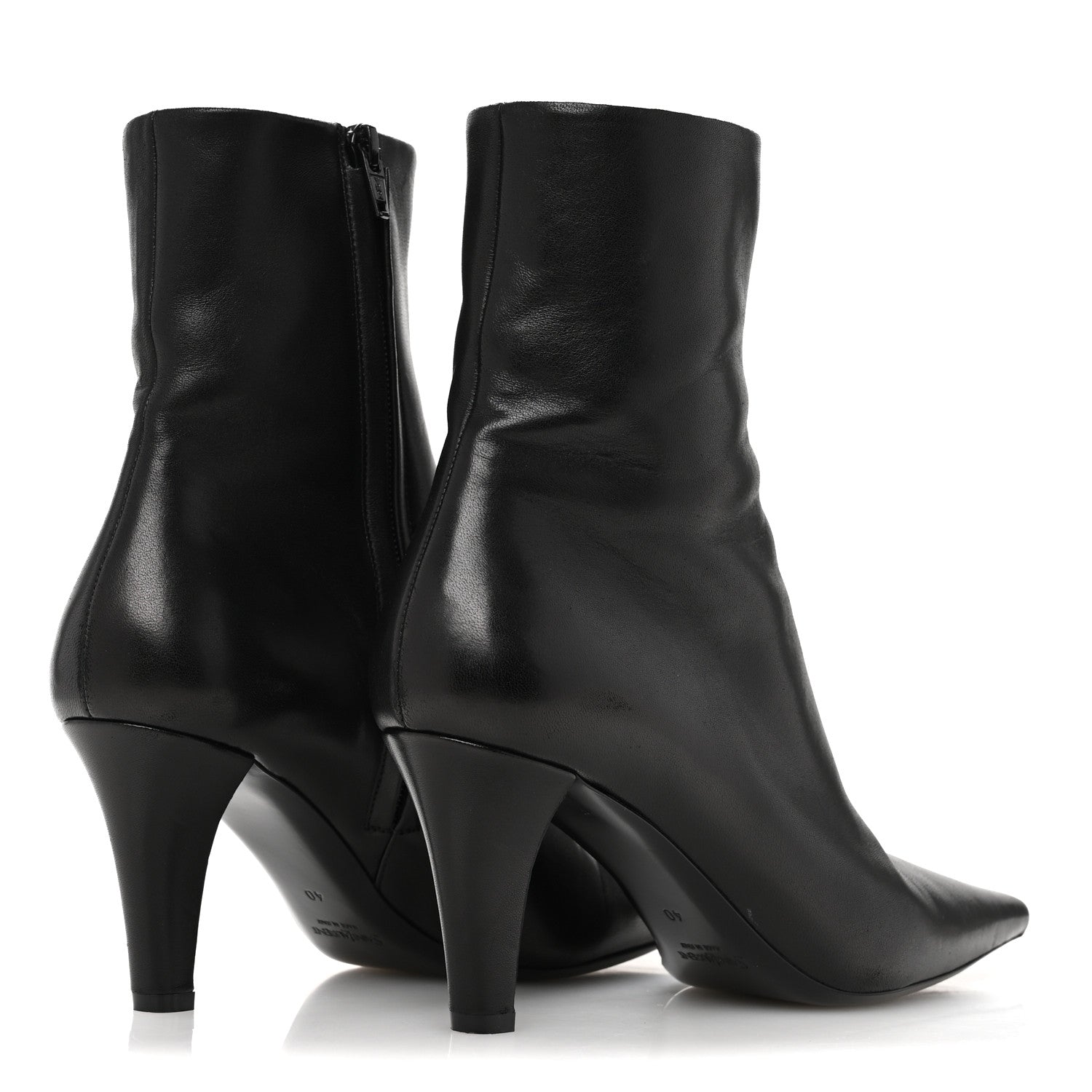 Saint Laurent Nappa Jill 75 Ankle Booties 40 Black 5 of 9