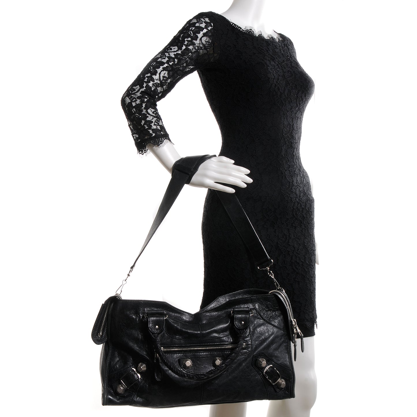 Agneau Giant 21 Silver Hardware Part Time Black