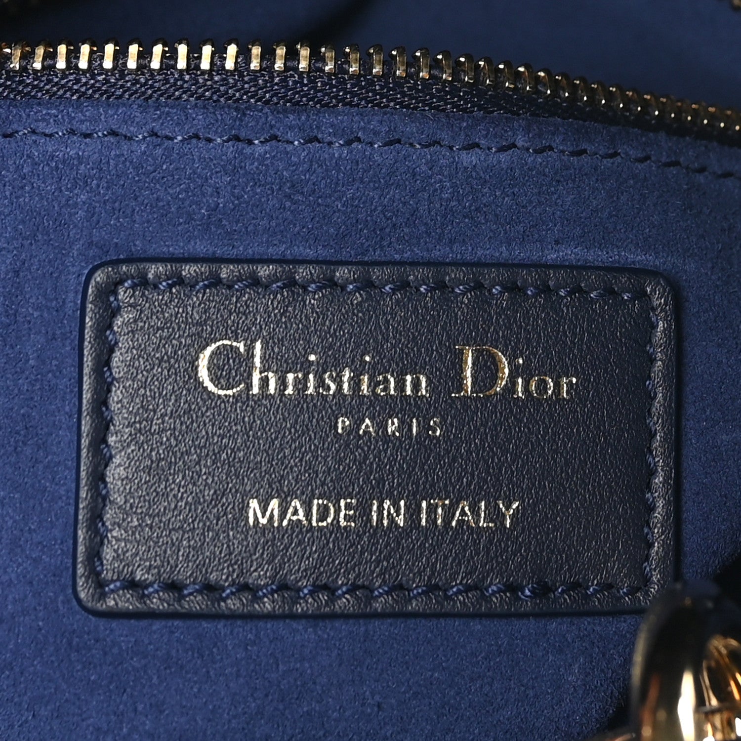 Christian Dior Smooth Calfskin Beaded Animals Mini Lady Dior Deep Blue Fuchsia 6 of 10