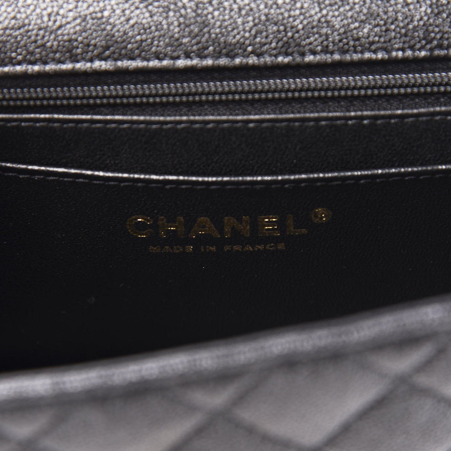 Caviar Quilted Mini Top Handle Rectangular Flap Black