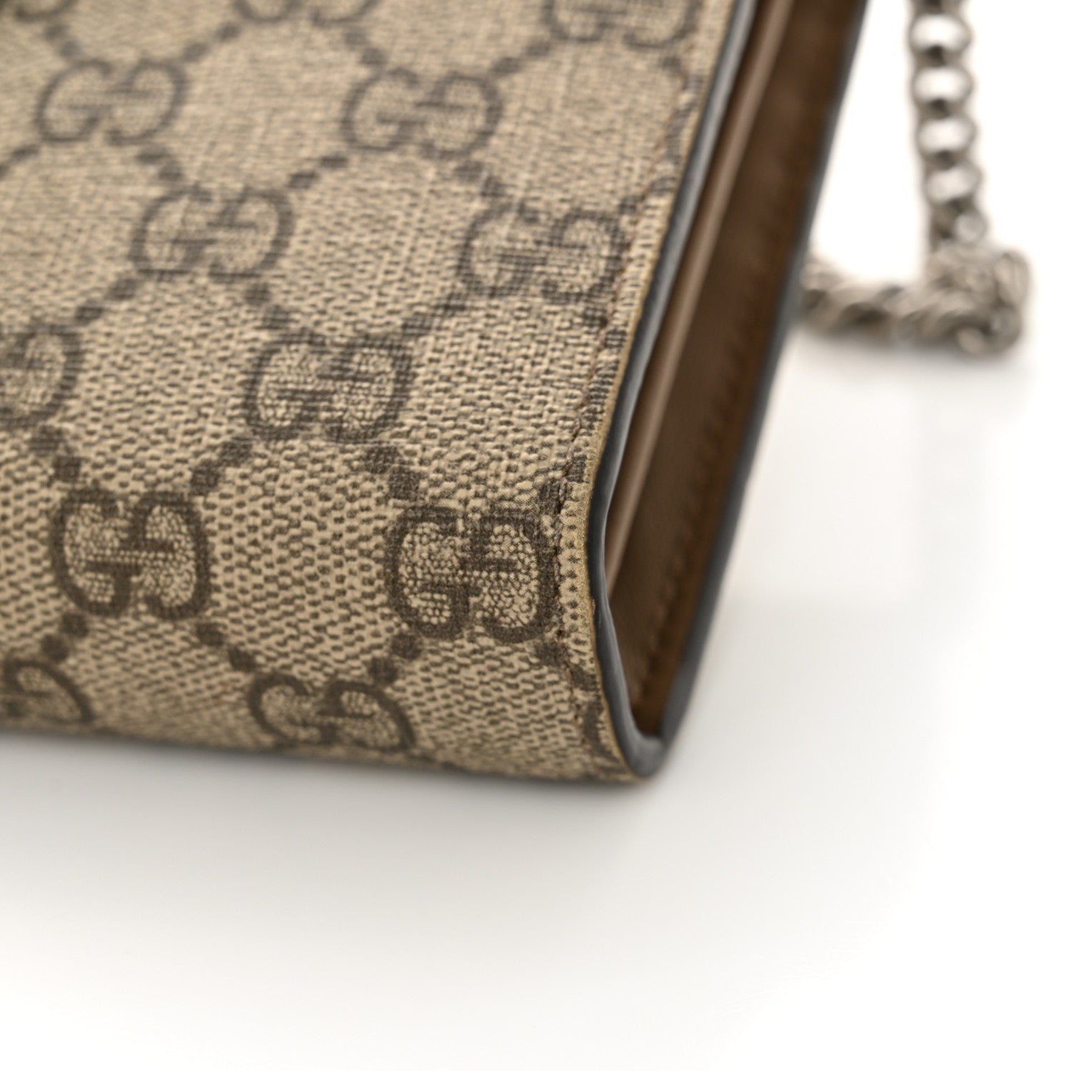 Gucci GG Supreme Monogram Mini Dionysus Chain Wallet Beige Taupe 11 of 13