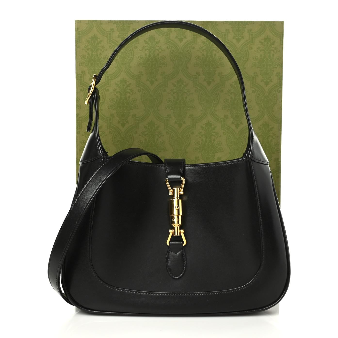 Gucci Boarded Dyana Lux Calfskin Small Jackie 1961 Hobo Black 11 of 11