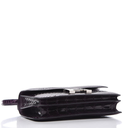Hermes Shiny Niloticus Crocodile Constance Elan 25 Amethyste 4 of 11
