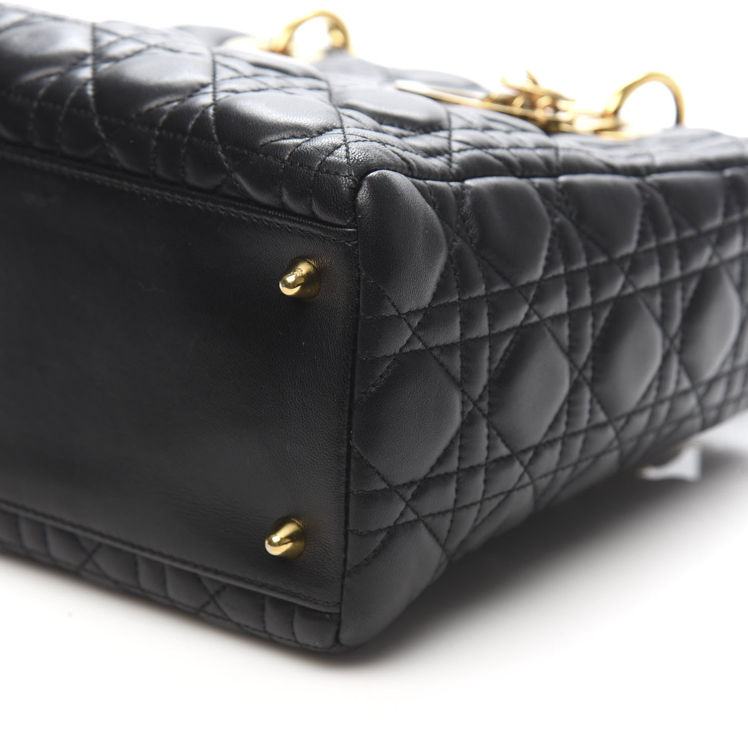 Christian Dior Lambskin Cannage Medium Lady Dior Black 8 of 9