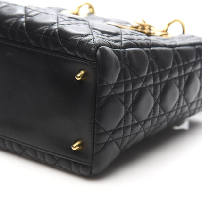 Christian Dior Lambskin Cannage Medium Lady Dior Black 8 of 9