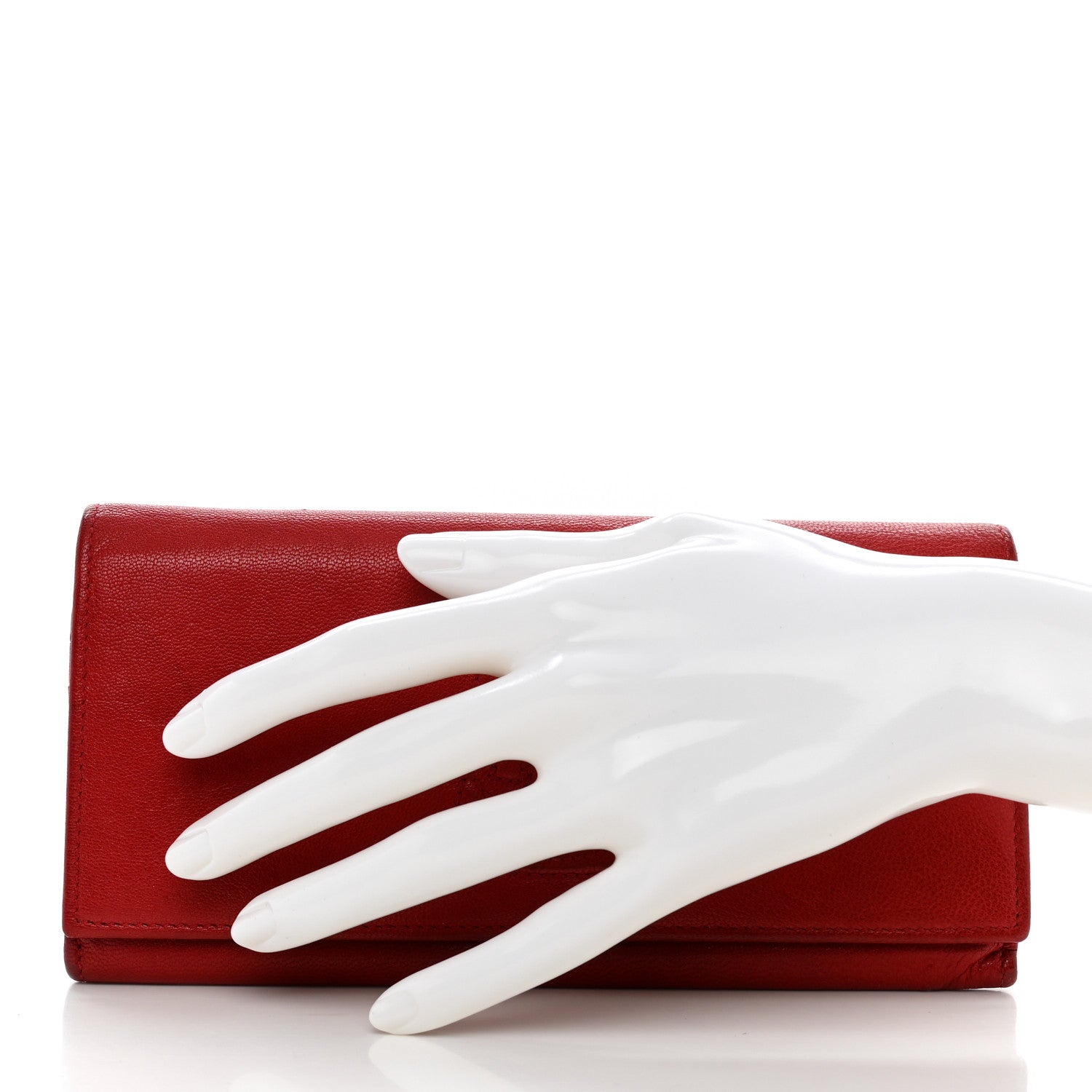 Saint Laurent Goatskin Belle De Jour Flap Wallet Rouge Orient 2 of 13