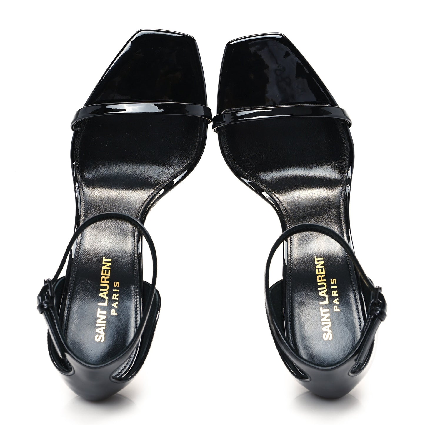 Patent Calfskin Opyum 85 Sandals 38.5 Black