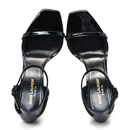 Saint Laurent Patent Calfskin Opyum 85 Sandals 38.5 Black 2 of 10
