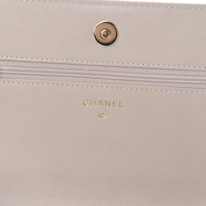 Chanel Caviar Quilted Boy Wallet On Chain WOC Beige 6 of 12