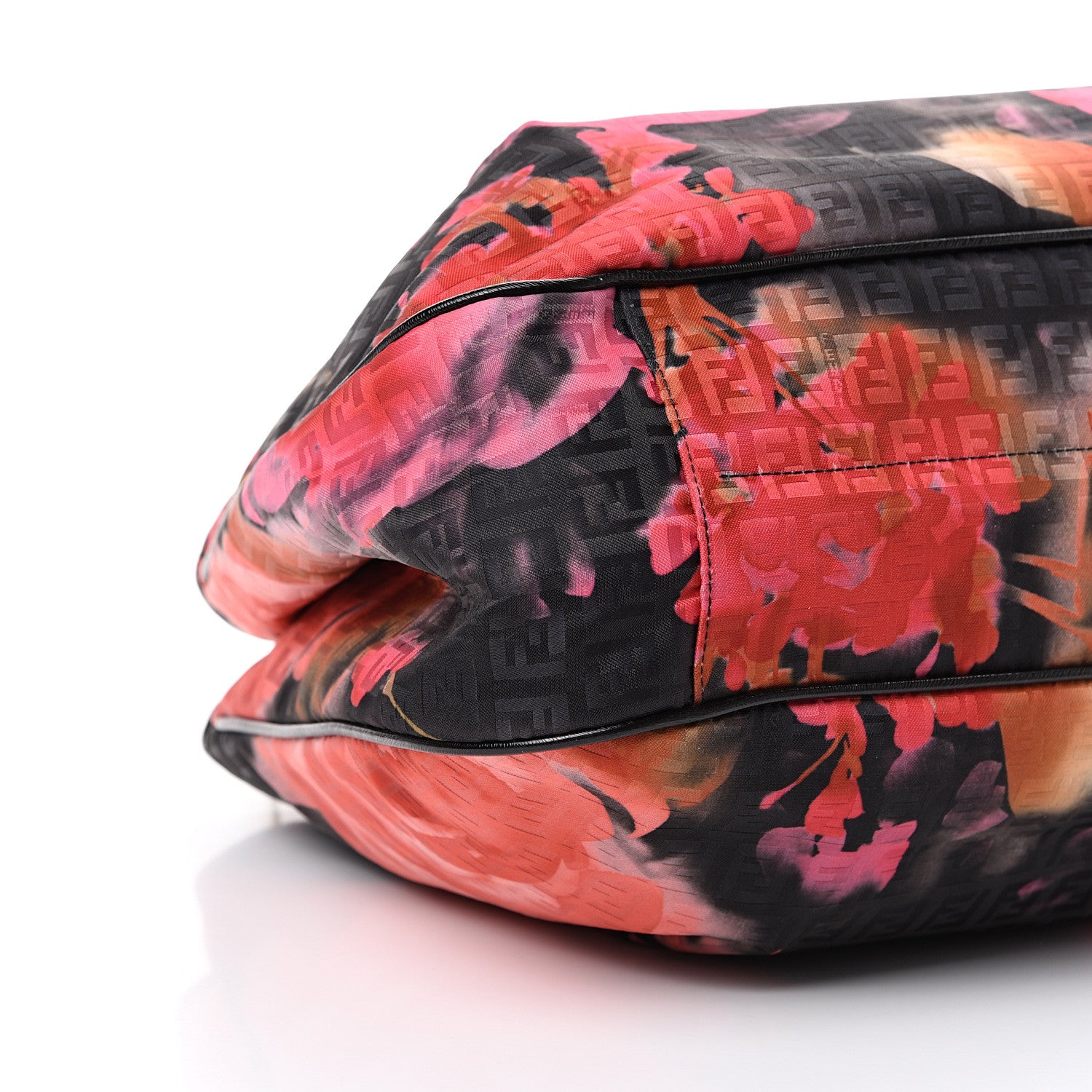 Fendi Zucchino Vitello Floral Forever Shoulder Bag Black Multicolor 8 of 9