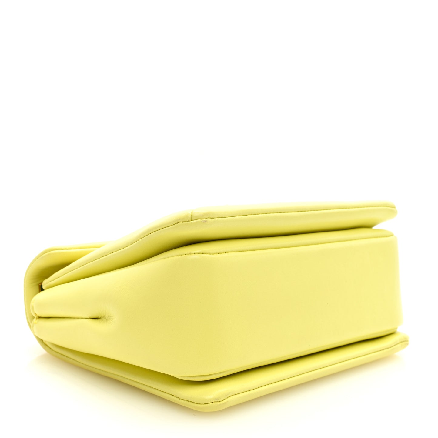 Nappa One Stud Chain Clutch Pale Yellow