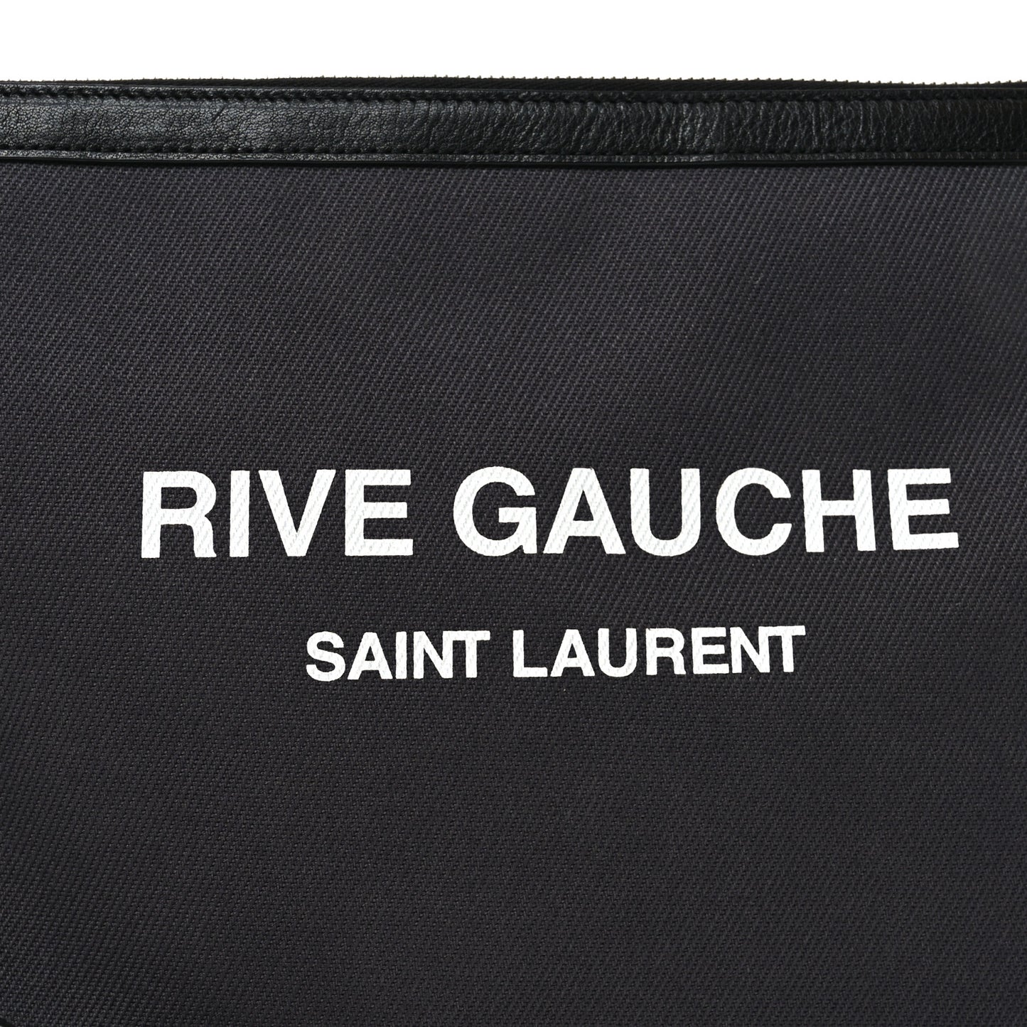 Linen Canvas Rive Gauche Zipped Pouch Black