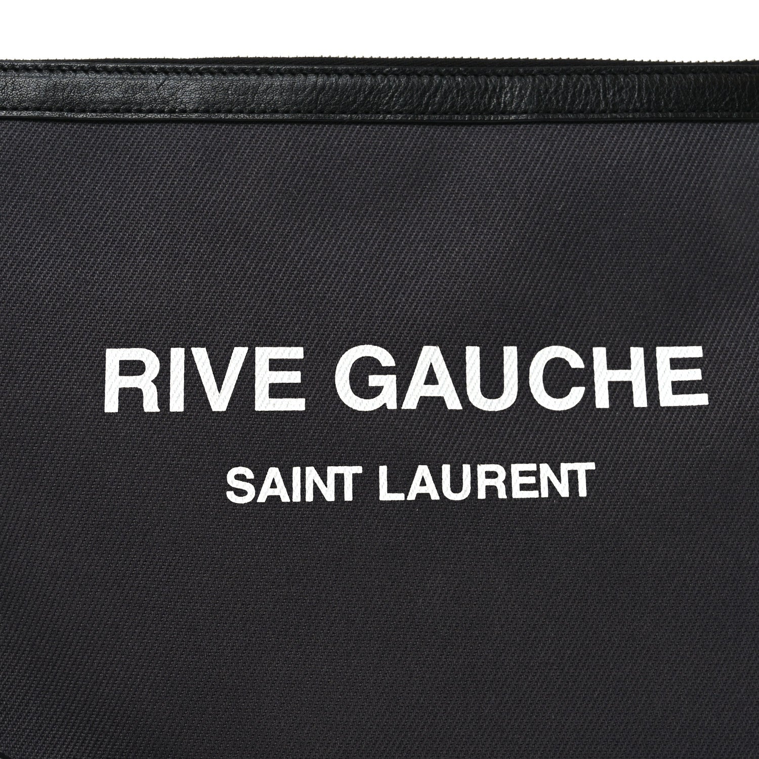 Saint Laurent Linen Canvas Rive Gauche Zipped Pouch Black 8 of 10