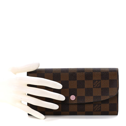 Louis Vuitton Damier Ebene Emilie Wallet Rose Ballerine 2 of 11