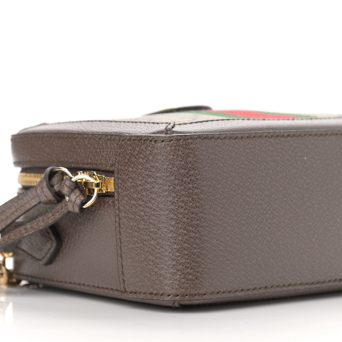 GG Supreme Monogram Mini Ophidia Top Handle Shoulder Bag Brown