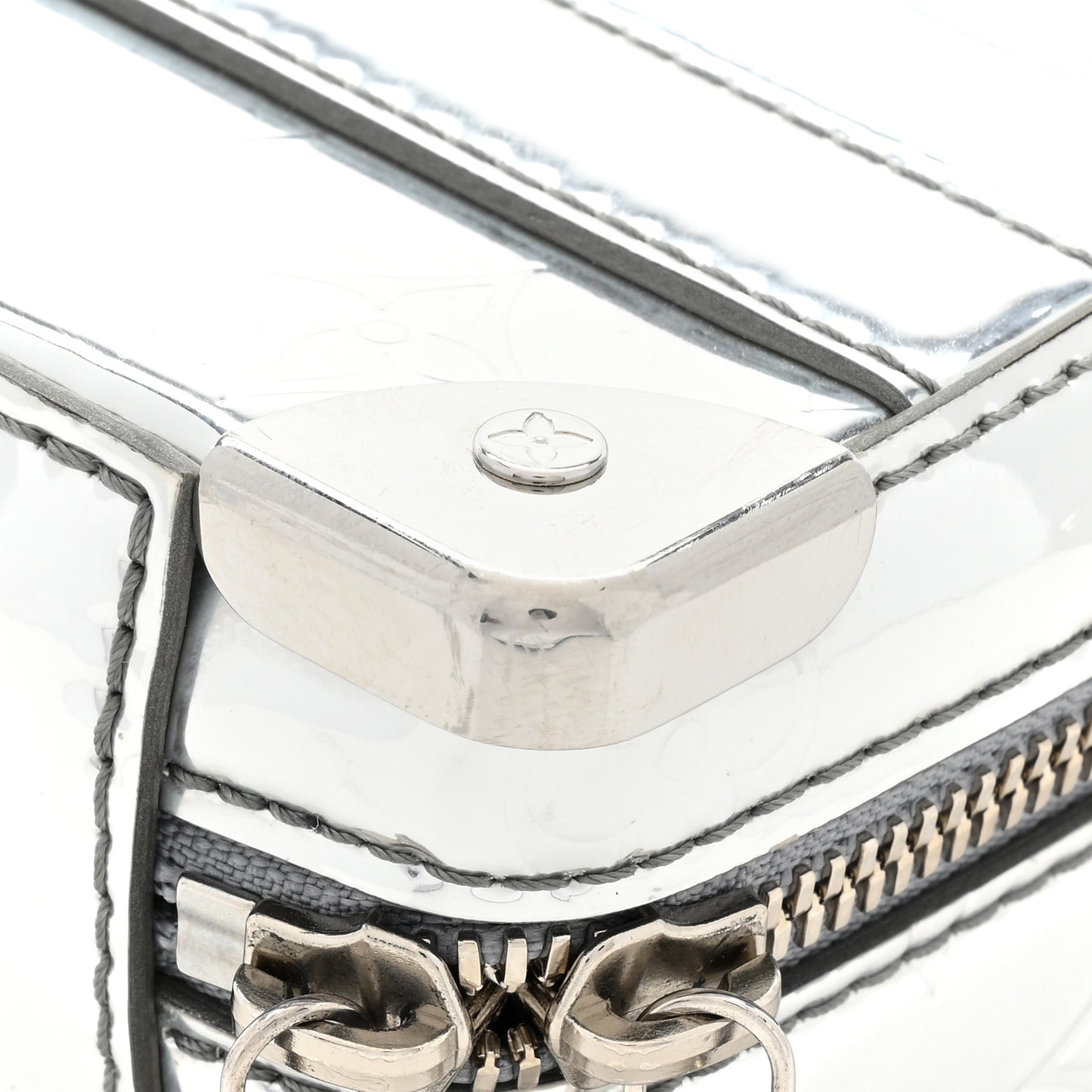 Monogram Mirror Handle Trunk Silver