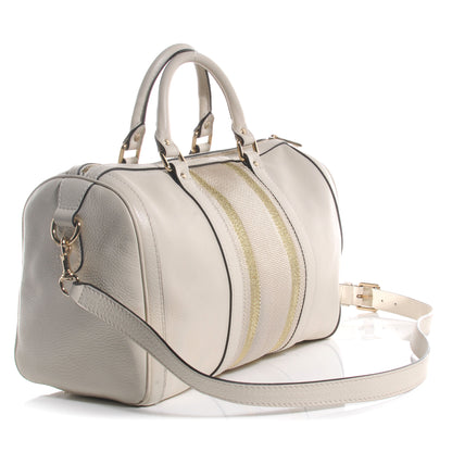 Gucci Leather Vintage Web Medium Boston Ivory 3 of 9